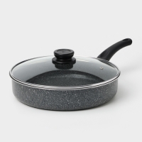 Сотейник Granit, d=28 см, с антипригарным покрытием, стеклянная крышка, цвет серый Сотейник Granit, d=28 см, с антипригарным покрытием, стеклянная крышка, цвет серый