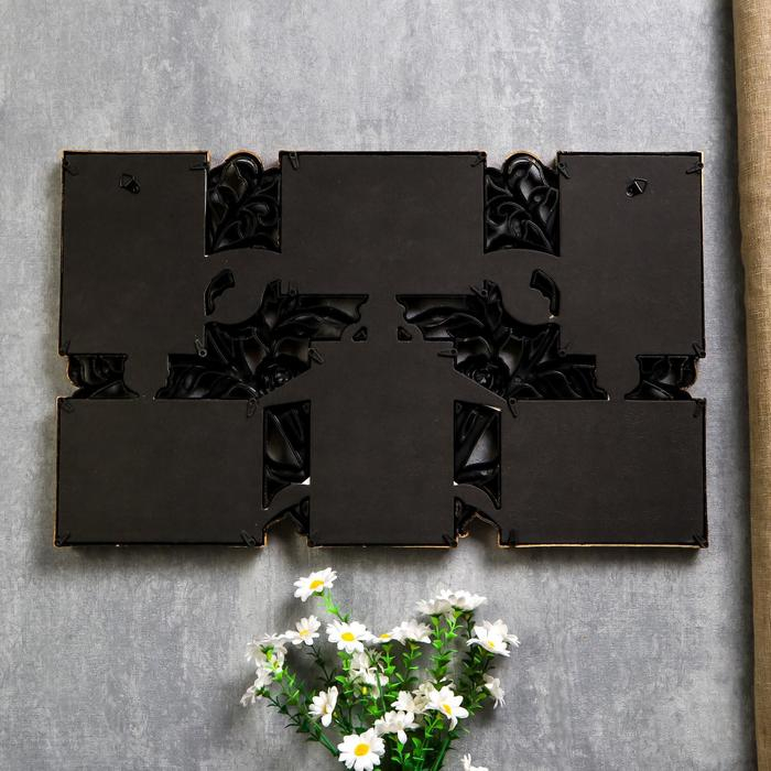 Фоторамка пластик на 6 фото 10х15 см Фоторамка пластик на 6 фото 10х15 см "Куст роз" тёмное золото 35,5х56,5х2 см