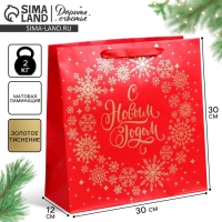 Пакет подарочный новогодний ламинированный квадратный «С Новым Годом!», 30 х 30 х 12см, Новый год Пакет подарочный новогодний ламинированный квадратный «С Новым Годом!», 30 х 30 х 12см, Новый год