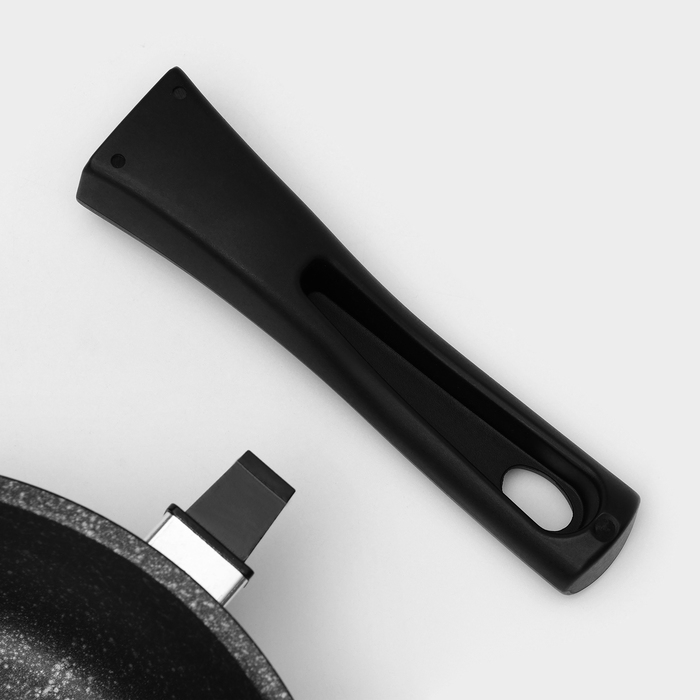 Сковорода, d=24 см, съёмная ручка, антипригарное покрытие, цвет тёмный мрамор Сковорода, d=24 см, съёмная ручка, антипригарное покрытие, цвет тёмный мрамор