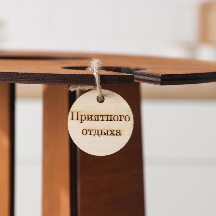 Столик-поднос для вина и двух бокалов, 40&times;25&times;30 см