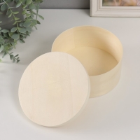 Шкатулка дерево под роспись круглая "Тонкий лист" 16,5х16,5х7,8 см Шкатулка дерево под роспись круглая "Тонкий лист" 16,5х16,5х7,8 см