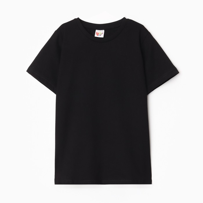 Футболка детская, цвет чёрный, рост 134 см