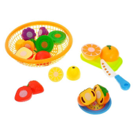 Набор продуктов-нарезка «Поварёнок« в корзинке, на липучках, 12 предметов, цвета МИКС Набор продуктов-нарезка «Поварёнок« в корзинке, на липучках, 12 предметов, цвета МИКС