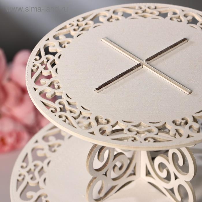 Подставка для торта, 4-ярусная, дерево, разборная, H=46 см, D=19,24,29,37 см Подставка для торта, 4-ярусная, дерево, разборная, H=46 см, D=19,24,29,37 см