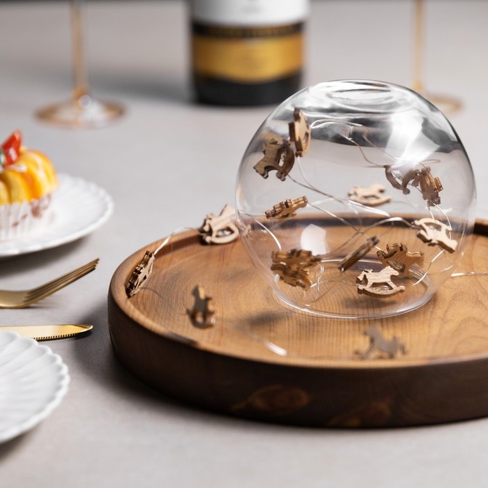 Гирлянда &laquo;Нить&raquo; 2 м роса с насадками &laquo;Лошадка&raquo;, IP20, серебристая нить, 20 LED, батарейки ААх2 (нет в комплекте), свечение тёплое белое