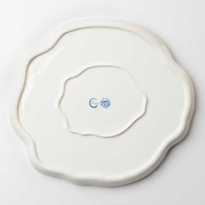 Тарелка керамическая неровный край &laquo;Разводы&raquo;, 27 см,