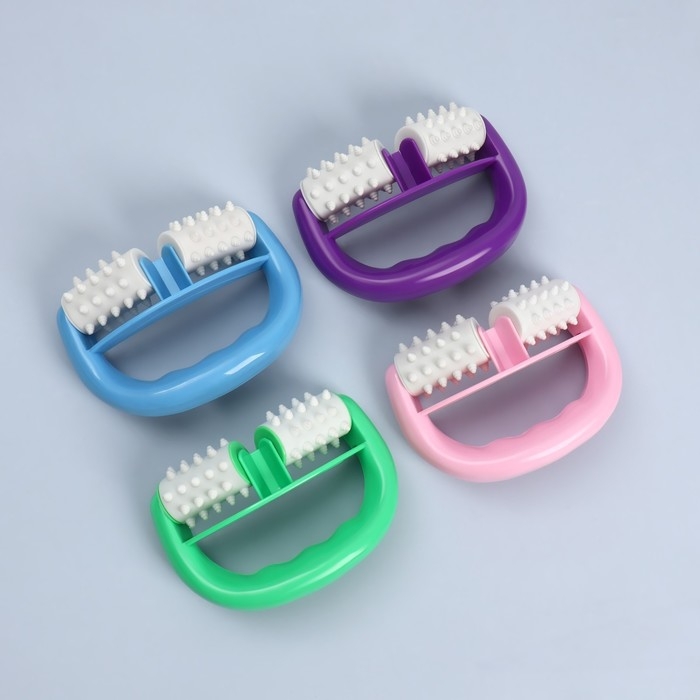 Массажёр &laquo;Роллер&raquo;, с шипами, универсальный, 14 &times; 10 &times; 5 см, цвет МИКС