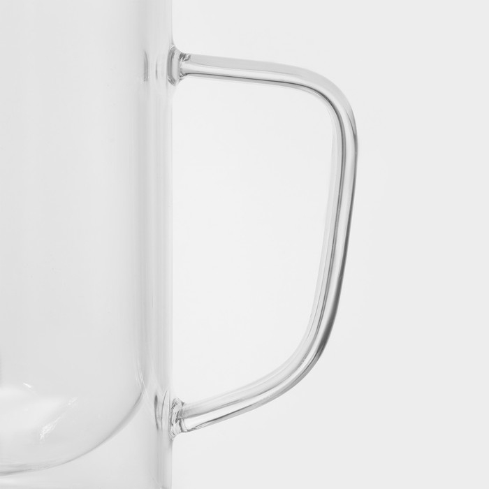 Кружка стеклянная с двойными стенками Magistro «Дуо», 300 мл, 12×9×11 см Кружка стеклянная с двойными стенками Magistro «Дуо», 300 мл, 12×9×11 см