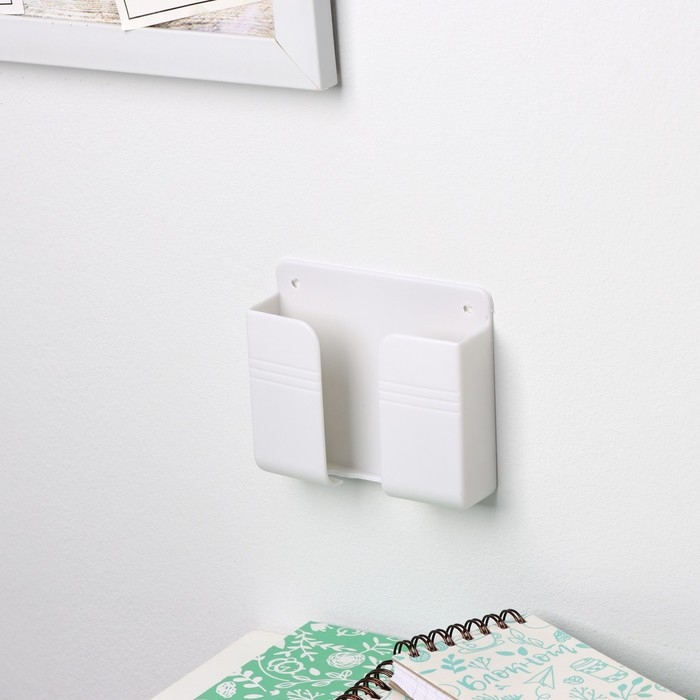 Настенный держатель для телефона, 10&times;8,7&times;2,8 см, цвет белый