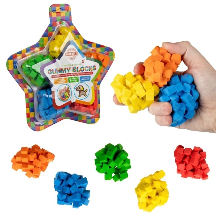 Конструктор &mdash; пластилин Gummy Blocks, 5 цветов