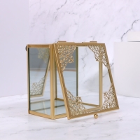 Органайзер для хранения &laquo;GREAT&raquo;, с крышкой, стеклянный, с зеркальным дном, 1 секция, 10 &times; 10 &times; 6 см, цвет прозрачный/медный