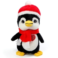 Мягкая игрушка &laquo;Пингвин&raquo; в шапочке, 20 см, цвет чёрный