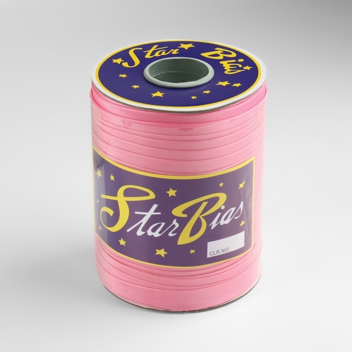 Косая бейка, атласная, 15 мм &times; 132 &plusmn; 1 м, цвет розовый №9111