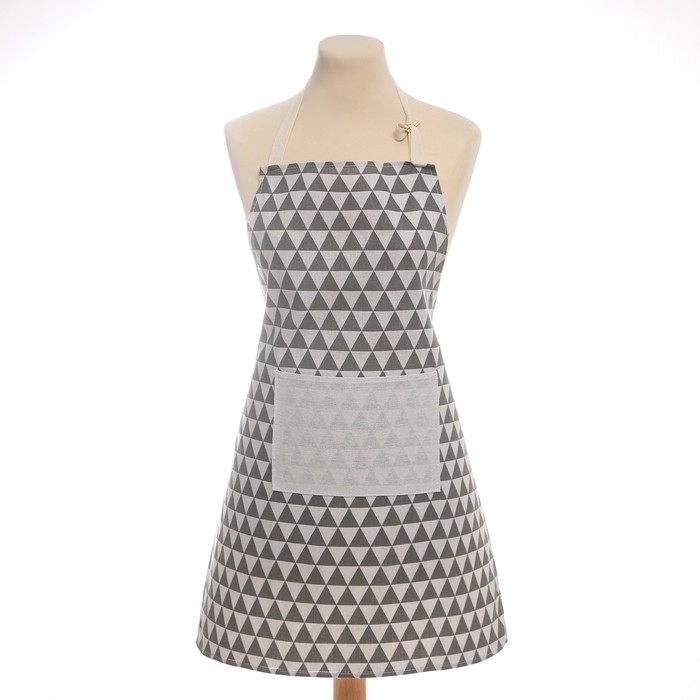 Фартук Доляна "Треугольники", цвет серый, 60 х 67&plusmn;4см, 100%пэ