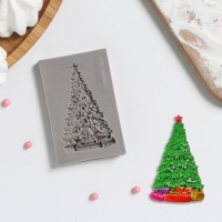 Молд новогодний &laquo;Ель нарядная&raquo;, силикон, 8&times;5&times;0,8 см, цвет МИКС