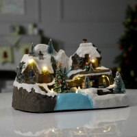 Светодиодная фигура «Новогодние магазины» 31 × 27 × 21 см, полистоун, батарейки ААх3 (не в комплекте), USB, свечение тёплый белый Светодиодная фигура «Новогодние магазины» 31 × 27 × 21 см, полистоун, батарейки ААх3 (не в комплекте), USB, свечение тёплый белый