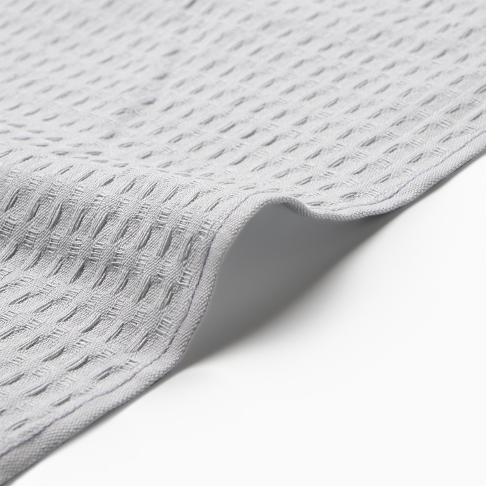 Набор кух.полотенец "Доляна" сер,зел, беж 35х60см-3шт., 100% хл, крупная вафля, 220 гр/м2