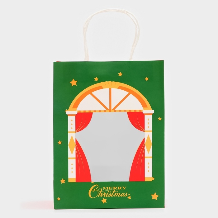 Пакет подарочный новогодний с окном Пакет подарочный новогодний с окном "Театр" 19 х 26 х 13 см.