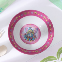 Набор детской посуды из керамики Доляна &laquo;Дюймовочка&raquo;, 3 предмета: кружка 230 мл, миска 400 мл, тарелка d=18 см,цвет белый