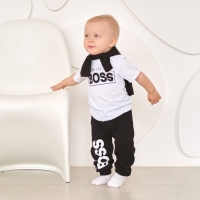 Штанишки детские Крошка Я "Little Boss", рост 74-80 см, цвет чёрный