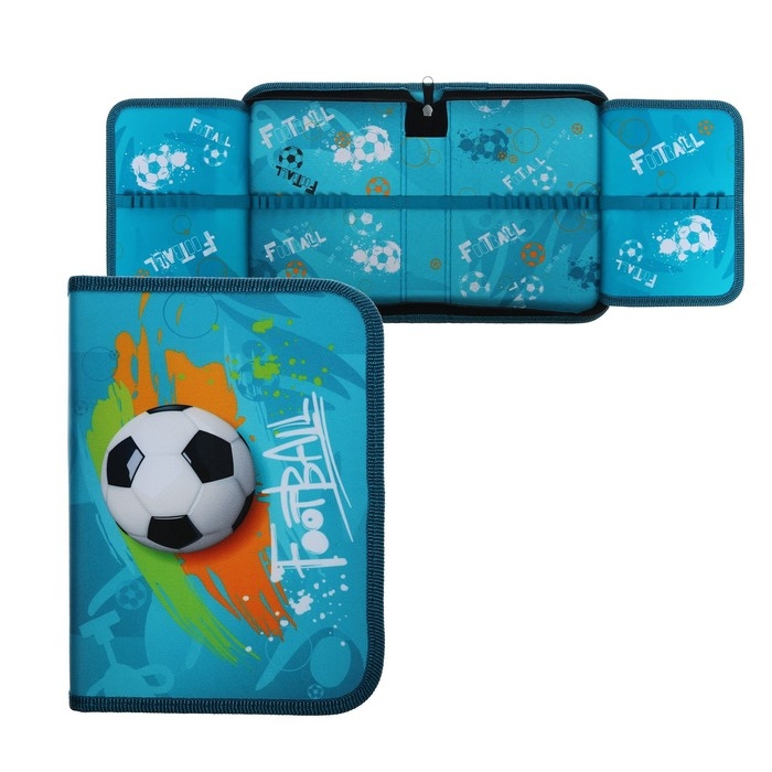 Пенал 1 секция, 140 х 200 х 40 мм, 2 откидные планки, тканевый, ПКТ 09-20 Пенал 1 секция, 140 х 200 х 40 мм, 2 откидные планки, тканевый, ПКТ 09-20 "Футбол" 70580