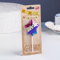 Свеча в торт "Воздушный шарик. Звезда", цифра "3", 5,5 см, разноцветная Свеча в торт "Воздушный шарик. Звезда", цифра "3", 5,5 см, разноцветная