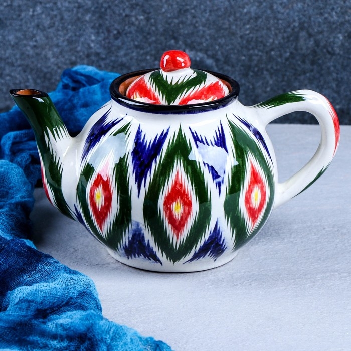 Чайник Риштанская керамика "Атлас", 0,8 л, разноцветный