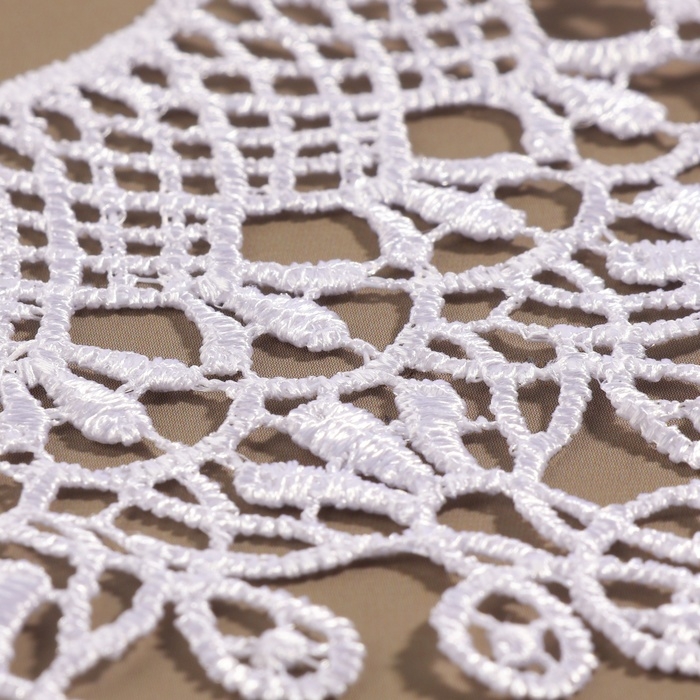 Воротник пришивной, гипюровый, 23 &times; 7,5 см, цвет белый