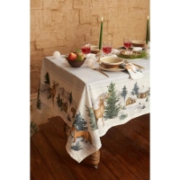 Набор столовый Этель "Forest animals" скатерть 150х220 +/-3см с ГМВО, салфетки 40х40см-12шт