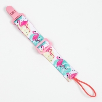 Держатель для соски - пустышки «Фламинго», на ленте Держатель для соски - пустышки «Фламинго», на ленте