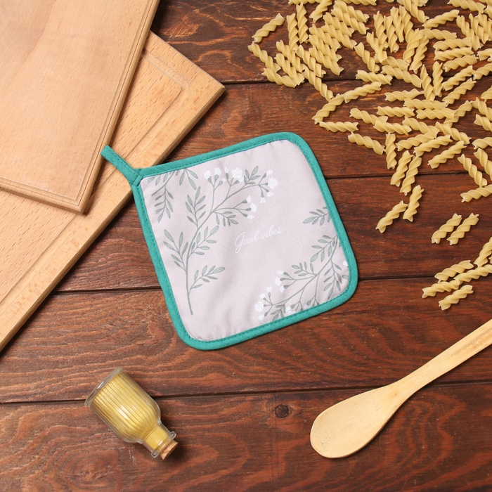 Прихватка Доляна Live is good 17х17 см, 35% хл, 65% пэ, ватин 250 г/м2