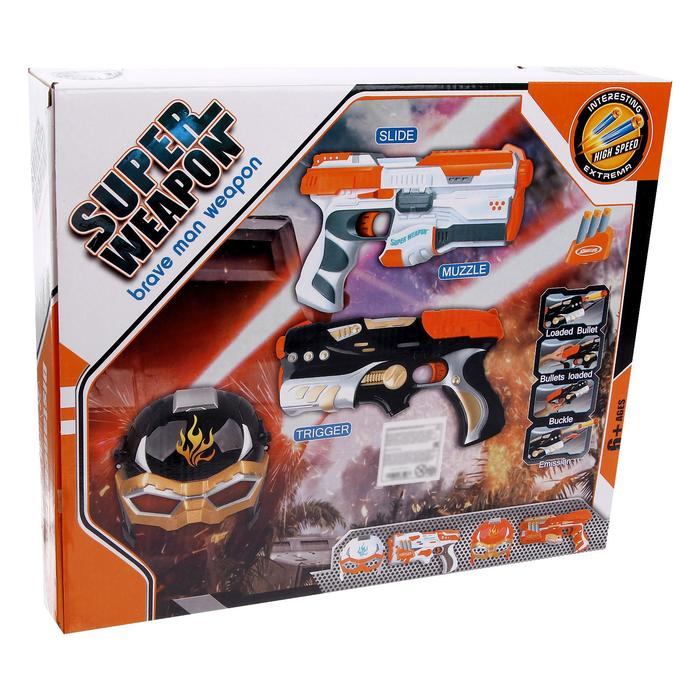 Набор игровой &laquo;Супергерой&raquo;, маска, пистолет с пулями, мишень, цвета МИКС