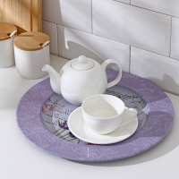 Поднос &laquo;Лаванда&raquo;, d=33 см, металлический