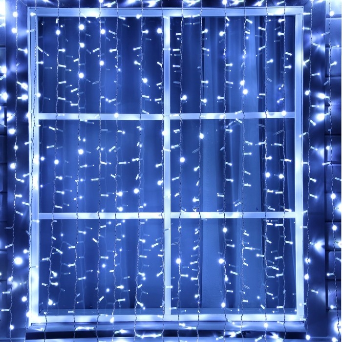 Гирлянда «Занавес» 2 × 3 м, IP65, УМС, белая нить, 760 LED, свечение белое, мерцание белым, 220 В Гирлянда «Занавес» 2 × 3 м, IP65, УМС, белая нить, 760 LED, свечение белое, мерцание белым, 220 В