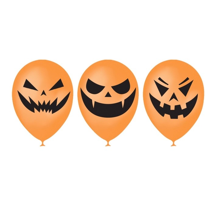 Воздушный шар латексный 12 Воздушный шар латексный 12" «Cтрашные тыквы», 15 шт., МИКС