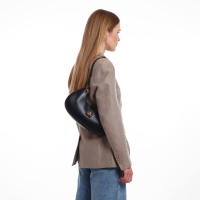 Сумка женская багет на молнии TEXTURA, средний размер, цвет чёрный