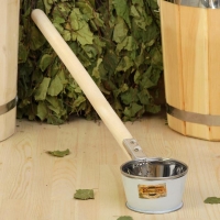 Ковш-черпак для бани из нержавеющей стали, 0.35л, 60 см, с деревянной ручкой, "Добропаровъ" Ковш-черпак для бани из нержавеющей стали, 0.35л, 60 см, с деревянной ручкой, "Добропаровъ"