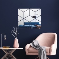 Наклейки интерьерные "Куб", зеркальные, декор настенный, панно 45 х 51 см, 15 эл Наклейки интерьерные "Куб", зеркальные, декор настенный, панно 45 х 51 см, 15 эл