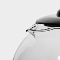 Чайник стеклянный заварочный Доляна &laquo;Иллюзия&raquo;, 1,5 л, с металлическим ситом, цвет чёрный