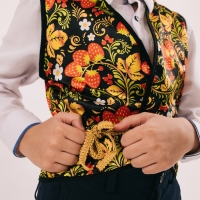 Карнавальная жилетка «Иванушка» с поясом 100 см, р. 98-110 см, цвет черный Карнавальная жилетка «Иванушка» с поясом 100 см, р. 98-110 см, цвет черный