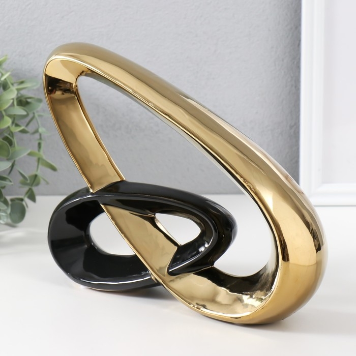 Сувенир керамика "Абстракция. Цепь" золото с чёрным 26,5х5,5х19,5 см