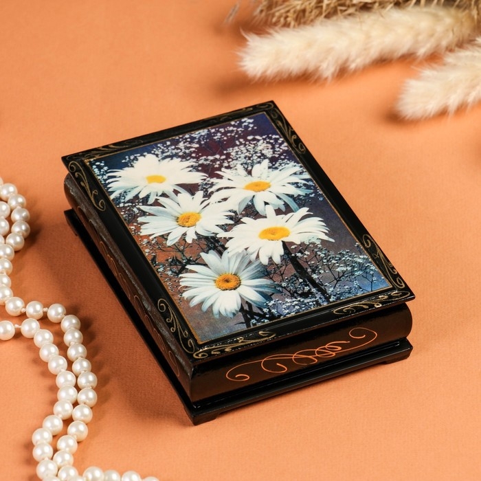 Шкатулка «Герберы», 10×14 см, лаковая миниатюра Шкатулка «Герберы», 10×14 см, лаковая миниатюра