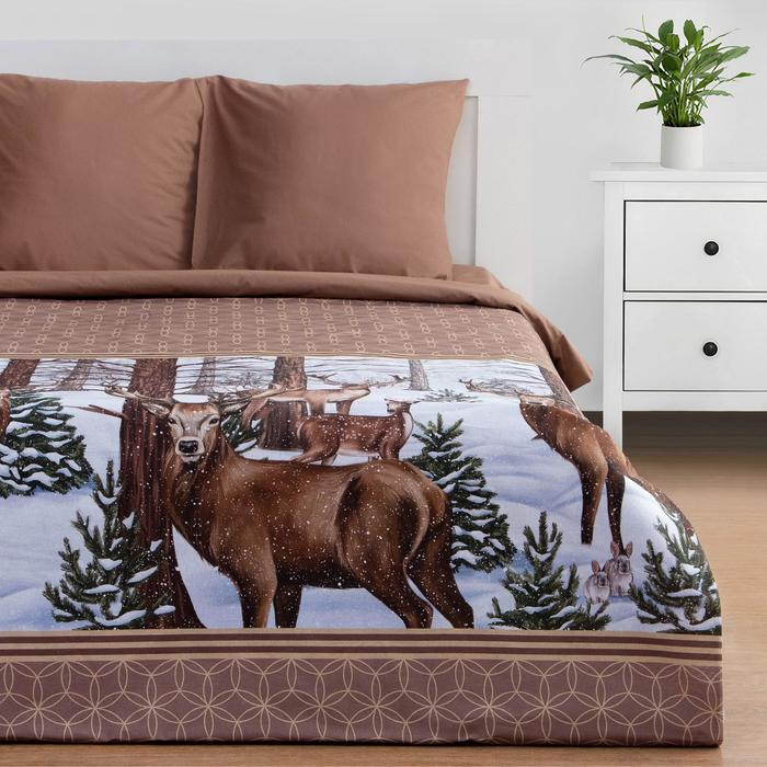 Постельное белье Этель 2 сп &laquo;Олени&raquo; 175*215 см, 200*220 см, 70*70 см - 2 шт