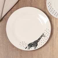 Тарелка керамическая &laquo;Животные&raquo;, 20 см, цвет белый