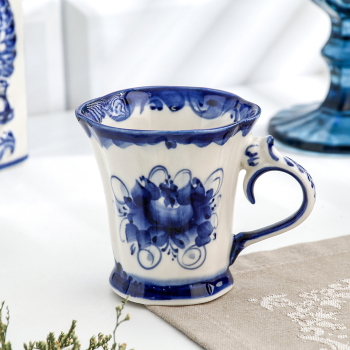 Кружка Кружка "Колокольчик", 120 мл, 8 см, гжель, фарфор