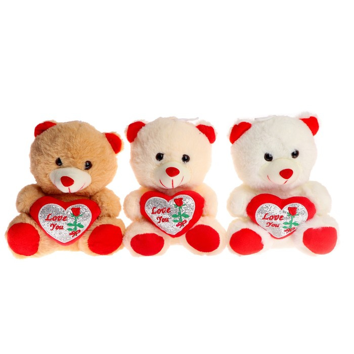 Мягкая игрушка &laquo;Мишутка с сердцем&raquo;, цвет красный