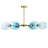Люстра "Мурано" 6хЕ27 60Вт золото голубой 78х78х35см BayerLux