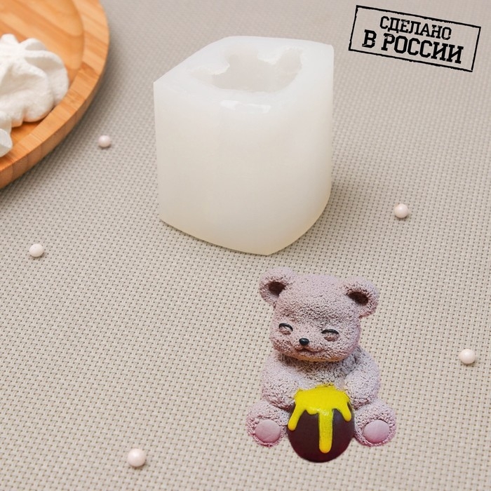 Силиконовая форма &laquo;Мишки-семья&raquo;, 5&times;4,8&times;5,9 см, цвет прозрачный