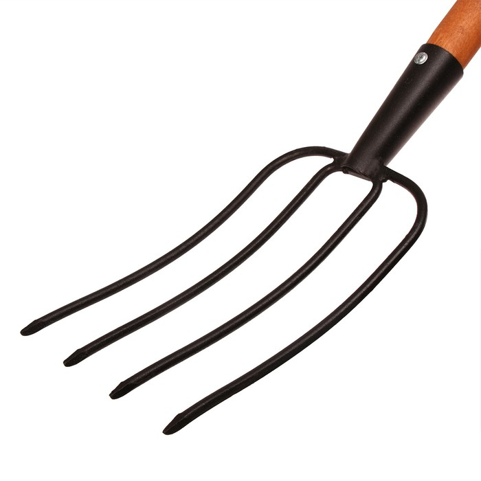 Вилы навозные, 4-рогие, кованые, деревянный черенок, Greengo Вилы навозные, 4-рогие, кованые, деревянный черенок, Greengo